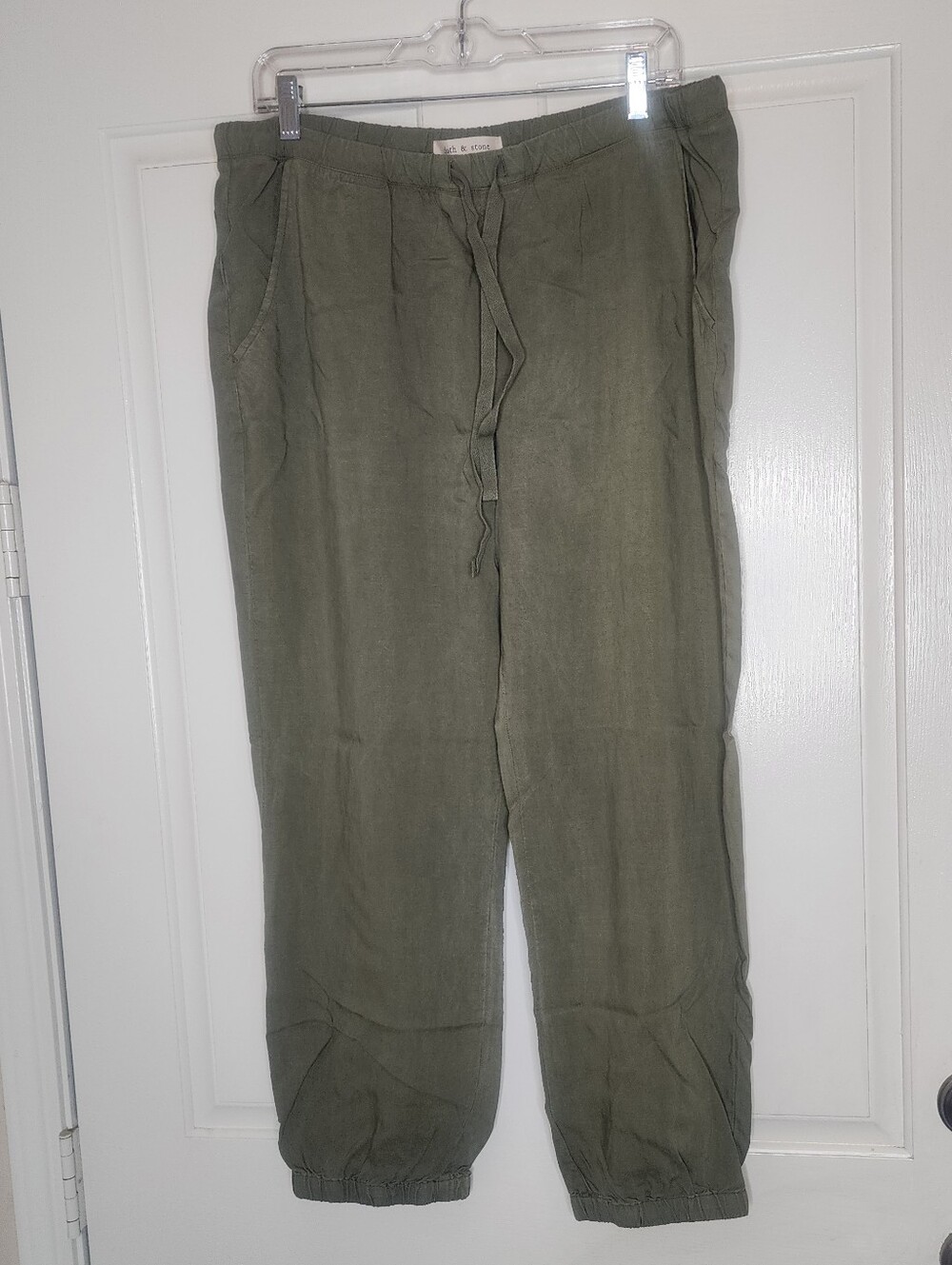 Cloth & Stone Anthropologie Olive Green Tencel Easy Jogger Pants Size Large